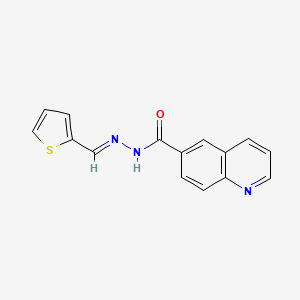 molecular formula C15H11N3OS B2420475 N'-[(E)-2-thienylmethylidene]-6-quinolinecarbohydrazide CAS No. 866018-92-0