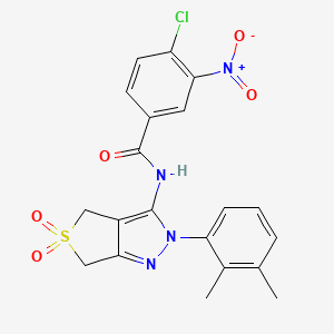 molecular formula C20H17ClN4O5S B2420478 4-氯-N-(2-(2,3-二甲苯基)-5,5-二氧化-4,6-二氢-2H-噻吩并[3,4-c]吡唑-3-基)-3-硝基苯甲酰胺 CAS No. 450338-95-1