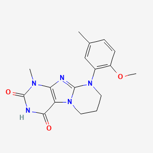 molecular formula C17H19N5O3 B2420479 9-(2-甲氧基-5-甲基苯基)-1-甲基-7,8-二氢-6H-嘌呤[7,8-a]嘧啶-2,4-二酮 CAS No. 915905-71-4