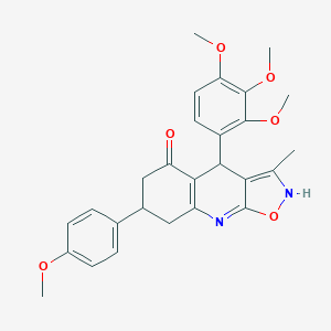 molecular formula C27H28N2O6 B242048 7-(4-methoxyphenyl)-3-methyl-4-(2,3,4-trimethoxyphenyl)-4,6,7,8-tetrahydro-2H-[1,2]oxazolo[5,4-b]quinolin-5-one 