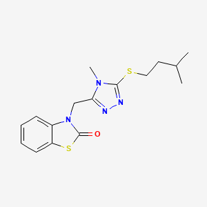 molecular formula C16H20N4OS2 B2420480 3-((5-(isopentylthio)-4-methyl-4H-1,2,4-triazol-3-yl)methyl)benzo[d]thiazol-2(3H)-one CAS No. 847400-03-7