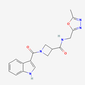 1-(1H-indole-3-carbonyl)-N-[(5-methyl-1,3,4-oxadiazol-2-yl)methyl]azetidine-3-carboxamide