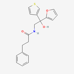 molecular formula C19H19NO3S B2420489 N-(2-(furan-2-yl)-2-hydroxy-2-(thiophen-3-yl)ethyl)-3-phenylpropanamide CAS No. 2034330-44-2