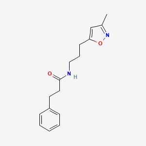 molecular formula C16H20N2O2 B2420492 N-(3-(3-methylisoxazol-5-yl)propyl)-3-phenylpropanamide CAS No. 2034333-12-3