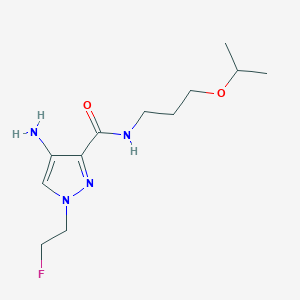 molecular formula C12H21FN4O2 B2420498 4-Amino-1-(2-fluoroethyl)-N-(3-isopropoxypropyl)-1H-pyrazole-3-carboxamide CAS No. 2101196-13-6