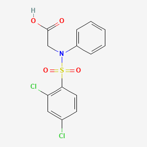 molecular formula C14H11Cl2NO4S B2420508 2-{[(2,4-Dichlorophenyl)sulfonyl]anilino}acetic acid CAS No. 339103-18-3
