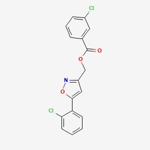 molecular formula C17H11Cl2NO3 B2420514 [5-(2-Chlorophenyl)-3-isoxazolyl]methyl 3-chlorobenzenecarboxylate CAS No. 343374-48-1