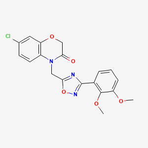 molecular formula C19H16ClN3O5 B2420516 7-chloro-4-((3-(2,3-dimethoxyphenyl)-1,2,4-oxadiazol-5-yl)methyl)-2H-benzo[b][1,4]oxazin-3(4H)-one CAS No. 1105197-99-6