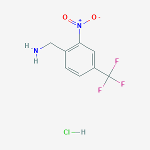 molecular formula C8H8ClF3N2O2 B2420519 [2-硝基-4-(三氟甲基)苯基]甲胺；盐酸盐 CAS No. 2375267-45-9