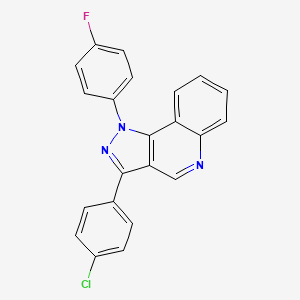 molecular formula C22H13ClFN3 B2420525 3-(4-chlorophenyl)-1-(4-fluorophenyl)-1H-pyrazolo[4,3-c]quinoline CAS No. 901006-24-4