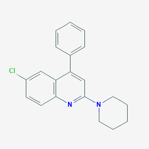 molecular formula C20H19ClN2 B2420538 6-Chloro-4-phenyl-2-(piperidin-1-yl)quinoline CAS No. 31576-77-9