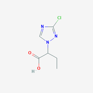 molecular formula C6H8ClN3O2 B2420543 2-(3-chloro-1H-1,2,4-triazol-1-yl)butanoic acid CAS No. 1795275-19-2