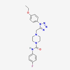 molecular formula C21H24FN7O2 B2420551 4-((1-(4-ethoxyphenyl)-1H-tetrazol-5-yl)methyl)-N-(4-fluorophenyl)piperazine-1-carboxamide CAS No. 1049412-81-8