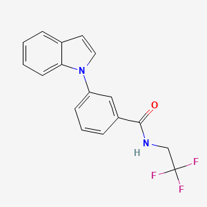 molecular formula C17H13F3N2O B2420559 3-(1H-吲哚-1-基)-N-(2,2,2-三氟乙基)苯甲酰胺 CAS No. 1226442-27-8