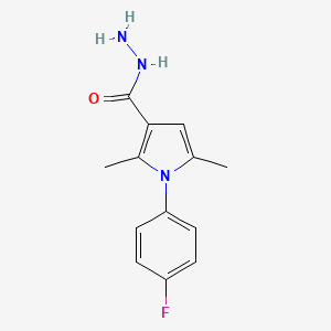 molecular formula C13H14FN3O B2420580 1-(4-fluorophenyl)-2,5-dimethyl-1H-pyrrole-3-carbohydrazide CAS No. 380474-18-0