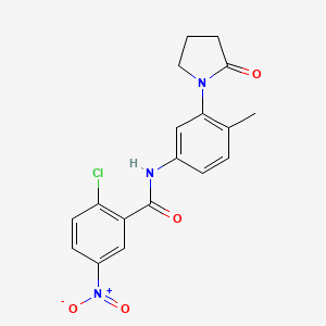 molecular formula C18H16ClN3O4 B2420589 2-chloro-N-[4-methyl-3-(2-oxopyrrolidin-1-yl)phenyl]-5-nitrobenzamide CAS No. 941933-98-8