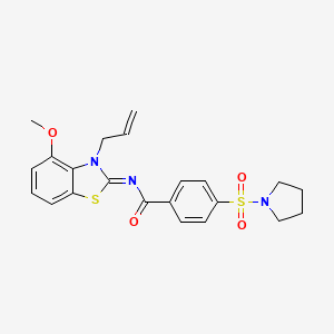 molecular formula C22H23N3O4S2 B2420591 (Z)-N-(3-烯丙基-4-甲氧基苯并[d]噻唑-2(3H)-亚甲基)-4-(吡咯烷-1-磺酰基)苯甲酰胺 CAS No. 868376-14-1