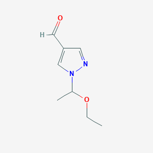 molecular formula C8H12N2O2 B2420594 1-(1-Ethoxyethyl)-1H-pyrazole-4-carbaldehyde CAS No. 815608-06-1