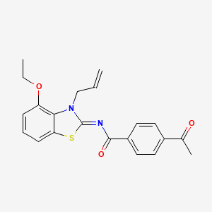 (Z)-4-acetyl-N-(3-allyl-4-ethoxybenzo[d]thiazol-2(3H)-ylidene)benzamide