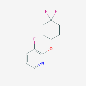 molecular formula C11H12F3NO B2420598 2-[(4,4-Difluorocyclohexyl)oxy]-3-fluoropyridine CAS No. 2199686-10-5