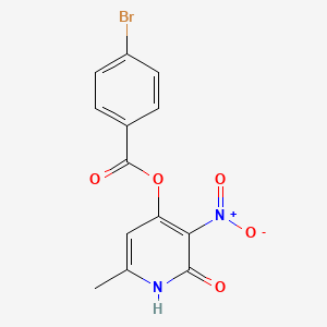 molecular formula C13H9BrN2O5 B2420606 (6-甲基-3-硝基-2-氧代-1H-吡啶-4-基) 4-溴苯甲酸酯 CAS No. 868679-78-1
