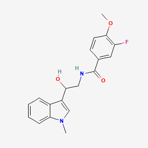 molecular formula C19H19FN2O3 B2420607 3-fluoro-N-(2-hydroxy-2-(1-methyl-1H-indol-3-yl)ethyl)-4-methoxybenzamide CAS No. 2034539-82-5