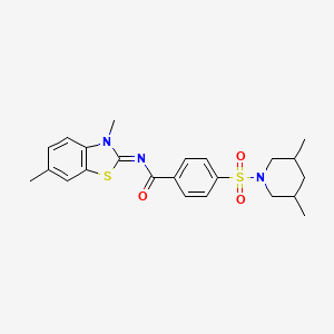 N-(3,6-dimethyl-1,3-benzothiazol-2-ylidene)-4-(3,5-dimethylpiperidin-1-yl)sulfonylbenzamide