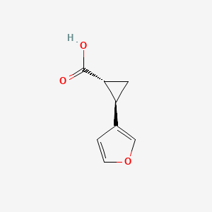 molecular formula C8H8O3 B2420612 (1R,2R)-2-(furan-3-yl)cyclopropane-1-carboxylic acid CAS No. 1446486-81-2