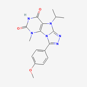 molecular formula C17H18N6O3 B2420617 9-isopropyl-3-(4-methoxyphenyl)-5-methyl-5H-[1,2,4]triazolo[4,3-e]purine-6,8(7H,9H)-dione CAS No. 921530-80-5