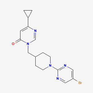 molecular formula C17H20BrN5O B2420620 3-{[1-(5-Bromopyrimidin-2-yl)piperidin-4-yl]methyl}-6-cyclopropyl-3,4-dihydropyrimidin-4-one CAS No. 2097925-73-8