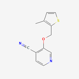 molecular formula C12H10N2OS B2420622 3-[(3-Methylthiophen-2-yl)methoxy]pyridine-4-carbonitrile CAS No. 2198839-84-6