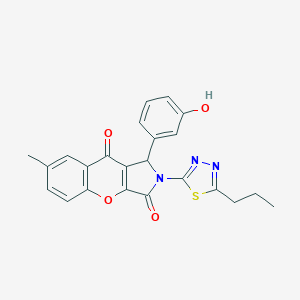 molecular formula C23H19N3O4S B242063 1-(3-Hydroxyphenyl)-7-methyl-2-(5-propyl-1,3,4-thiadiazol-2-yl)-1,2-dihydrochromeno[2,3-c]pyrrole-3,9-dione 