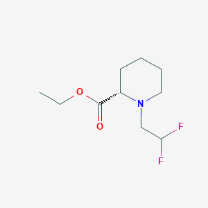 molecular formula C10H17F2NO2 B2420630 rac-ethyl (2R)-1-(2,2-difluoroethyl)piperidine-2-carboxylate CAS No. 1543650-44-7