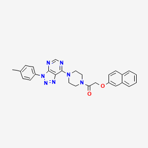 molecular formula C27H25N7O2 B2420637 2-(naphthalen-2-yloxy)-1-(4-(3-(p-tolyl)-3H-[1,2,3]triazolo[4,5-d]pyrimidin-7-yl)piperazin-1-yl)ethanone CAS No. 920363-61-7