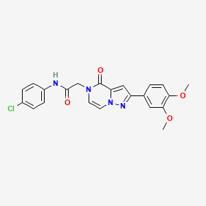 molecular formula C22H19ClN4O4 B2420639 N-(4-chlorophenyl)-2-[2-(3,4-dimethoxyphenyl)-4-oxopyrazolo[1,5-a]pyrazin-5(4H)-yl]acetamide CAS No. 941981-73-3