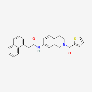 molecular formula C26H22N2O2S B2420641 2-(naphthalen-1-yl)-N-(2-(thiophene-2-carbonyl)-1,2,3,4-tetrahydroisoquinolin-7-yl)acetamide CAS No. 955763-32-3