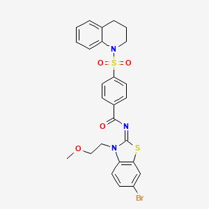 (Z)-N-(6-bromo-3-(2-methoxyethyl)benzo[d]thiazol-2(3H)-ylidene)-4-((3,4-dihydroquinolin-1(2H)-yl)sulfonyl)benzamide