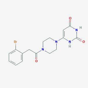 molecular formula C16H17BrN4O3 B2420650 6-[4-[2-(2-Bromophenyl)acetyl]piperazin-1-yl]-1H-pyrimidine-2,4-dione CAS No. 2309539-30-6