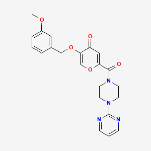 molecular formula C22H22N4O5 B2420655 5-((3-methoxybenzyl)oxy)-2-(4-(pyrimidin-2-yl)piperazine-1-carbonyl)-4H-pyran-4-one CAS No. 1021258-43-4