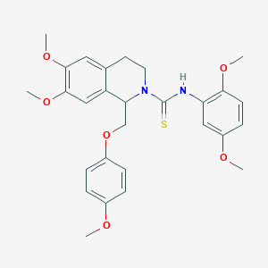 N-(2,5-dimethoxyphenyl)-6,7-dimethoxy-1-((4-methoxyphenoxy)methyl)-3,4-dihydroisoquinoline-2(1H)-carbothioamide
