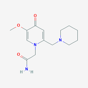 molecular formula C14H21N3O3 B2420657 2-[5-methoxy-4-oxo-2-(piperidinomethyl)-1(4H)-pyridinyl]acetamide CAS No. 946366-58-1