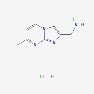 molecular formula C8H11ClN4 B2420661 [(7-Methylimidazo[1,2-a]pyrimidin-2-yl)methyl]amine hydrochloride CAS No. 2279124-49-9
