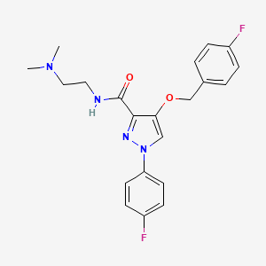 N-(2-(dimethylamino)ethyl)-4-((4-fluorobenzyl)oxy)-1-(4-fluorophenyl)-1H-pyrazole-3-carboxamide