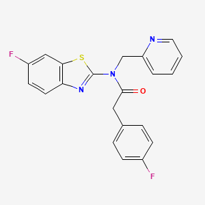 molecular formula C21H15F2N3OS B2420665 N-(6-fluorobenzo[d]thiazol-2-yl)-2-(4-fluorophenyl)-N-(pyridin-2-ylmethyl)acetamide CAS No. 941941-52-2