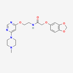 2-(benzo[d][1,3]dioxol-5-yloxy)-N-(2-((6-(4-methylpiperazin-1-yl)pyrimidin-4-yl)oxy)ethyl)acetamide