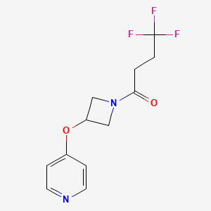 molecular formula C12H13F3N2O2 B2420669 4,4,4-Trifluoro-1-(3-pyridin-4-yloxyazetidin-1-yl)butan-1-one CAS No. 2415564-87-1
