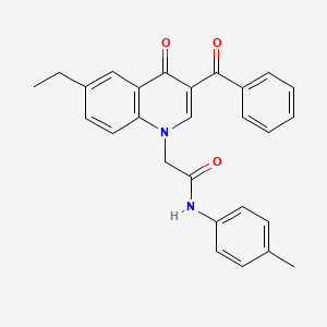molecular formula C27H24N2O3 B2420670 2-(3-benzoyl-6-ethyl-4-oxoquinolin-1(4H)-yl)-N-(p-tolyl)acetamide CAS No. 897759-12-5