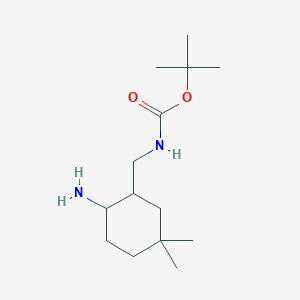 molecular formula C14H28N2O2 B2420673 Tert-butyl N-[(2-amino-5,5-dimethylcyclohexyl)methyl]carbamate CAS No. 2247102-86-7