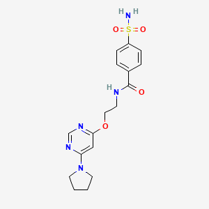 N-(2-((6-(pyrrolidin-1-yl)pyrimidin-4-yl)oxy)ethyl)-4-sulfamoylbenzamide