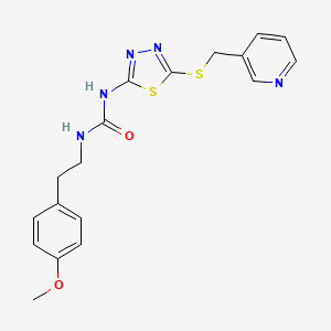 molecular formula C18H19N5O2S2 B2420684 1-(4-甲氧基苯乙基)-3-(5-((吡啶-3-基甲硫基)-1,3,4-噻二唑-2-基)脲 CAS No. 1170156-90-7